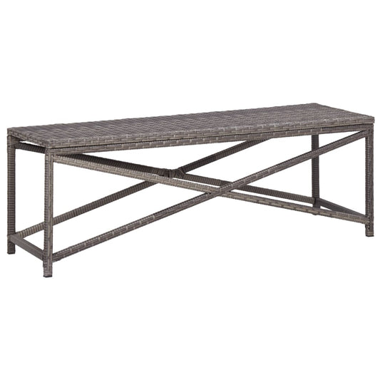 Patio Bench 47.2" Poly Rattan Gray