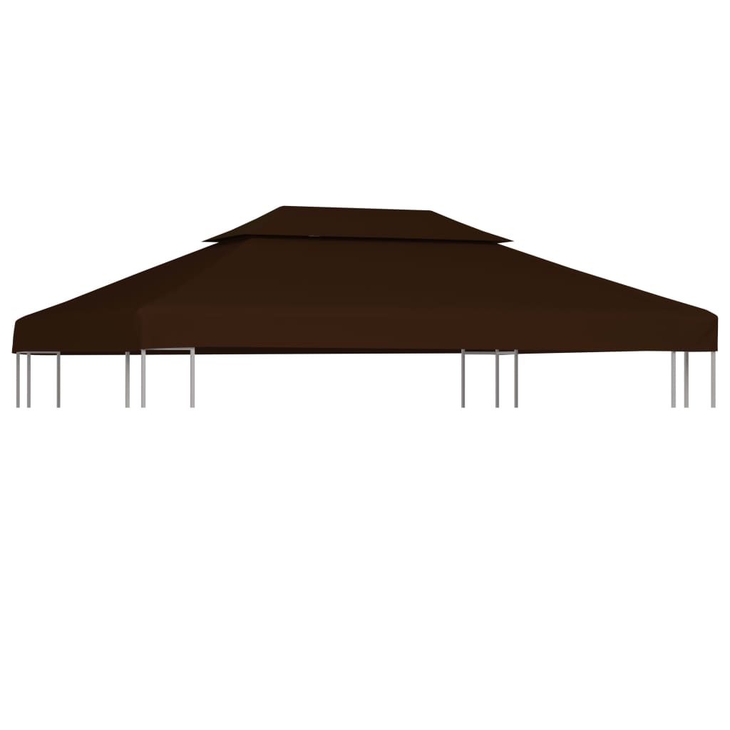 2-Tier Gazebo Top Cover 9.1 oz/yd² 13.1'x9.8' Brown