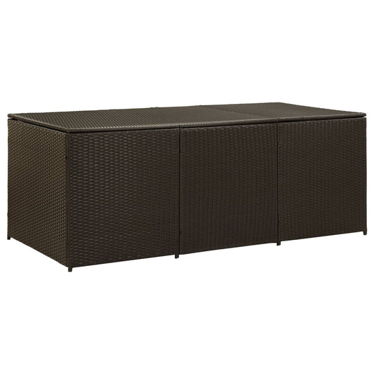 Patio Storage Box Poly Rattan 70.8"x35.4"x29.5" Brown