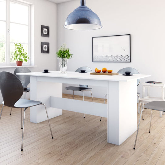 Dining Table White 70.9"x35.4"x29.9" Engineered Wood