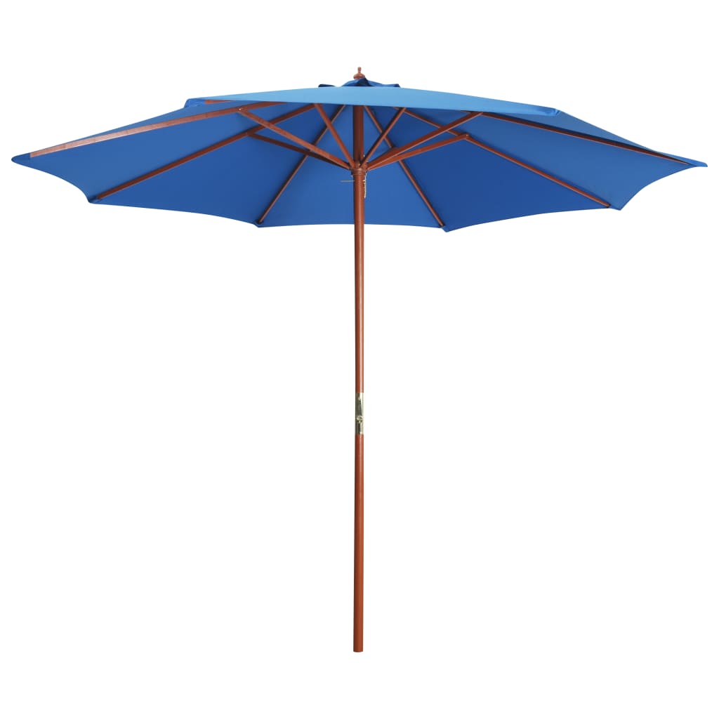 Parasol with Wooden Pole 118.1"x101.6" Blue