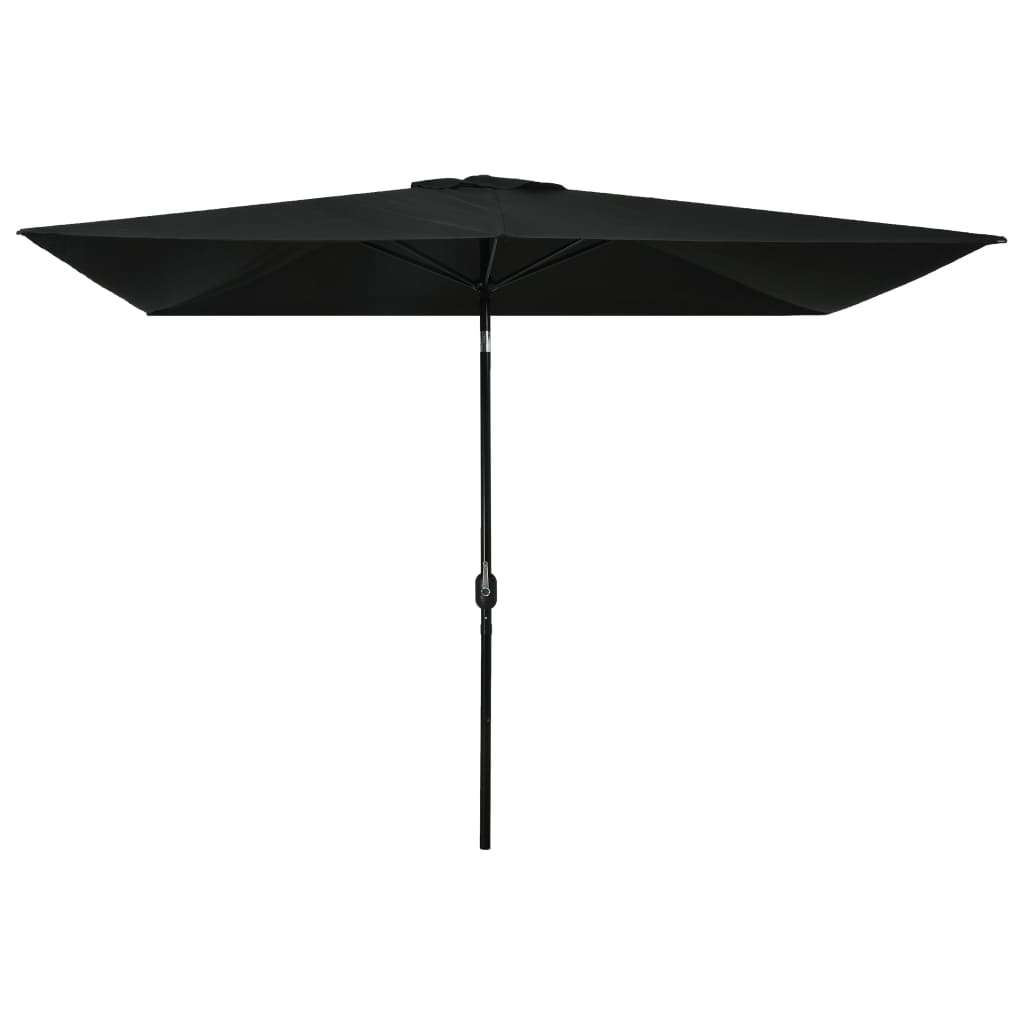 Outdoor Parasol with Metal Pole 118"x78.7" Black