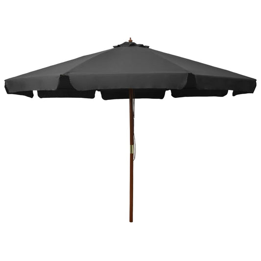 Outdoor Parasol with Wooden Pole 129.9" Anthracite