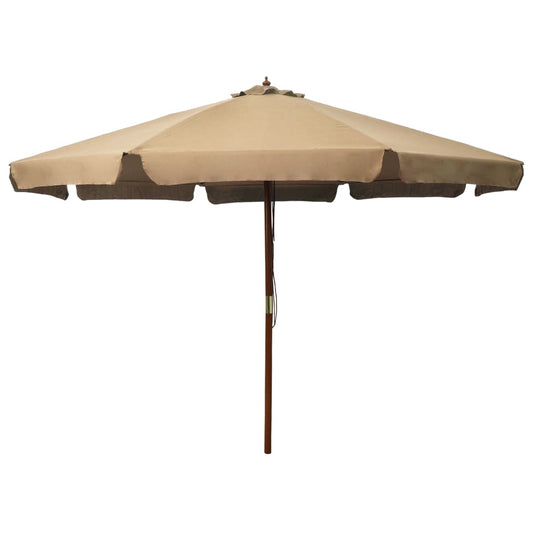 Outdoor Parasol with Wooden Pole 129.9" Taupe