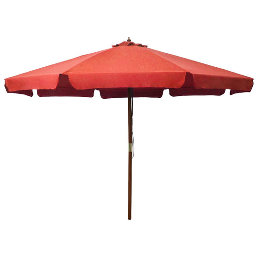 Outdoor Parasol with Wooden Pole 129.9" Terracotta