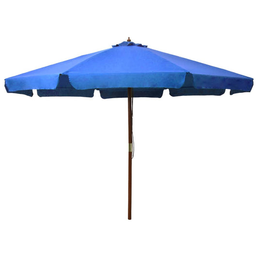 Outdoor Parasol with Wooden Pole 129.9" Azure