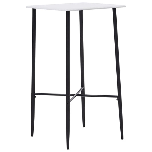 Bar Table White 23.6"x23.6"x43.7" MDF