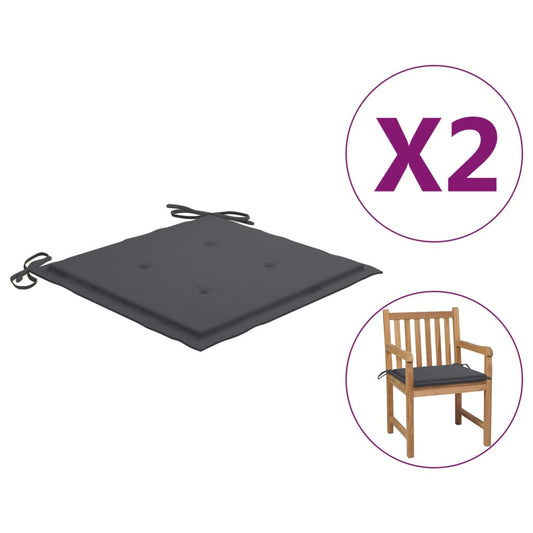 Garden Chair Cushions 2 pcs Anthracite 19.7"x19.7"x1.2"