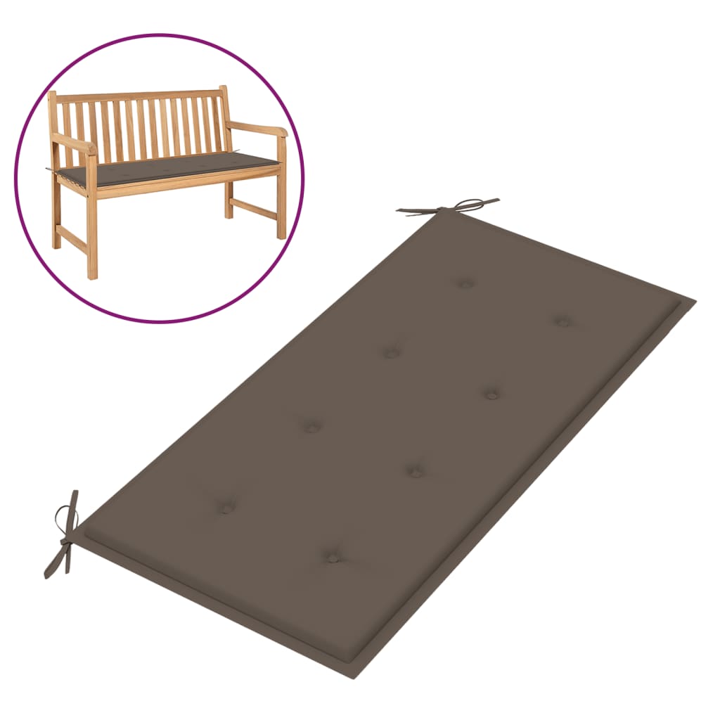 Garden Bench Cushion Taupe 39.4"x19.7"x1.2"
