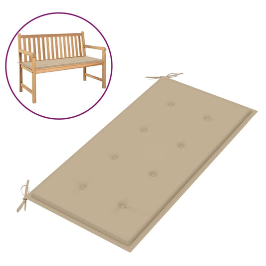 Garden Bench Cushion Beige 39.4"x19.7"x1.2"