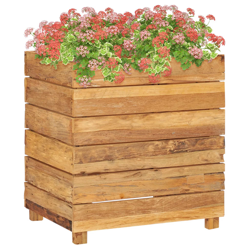 Raised Bed 19.7"x15.7"x21.7" Solid Wood Teak and Steel