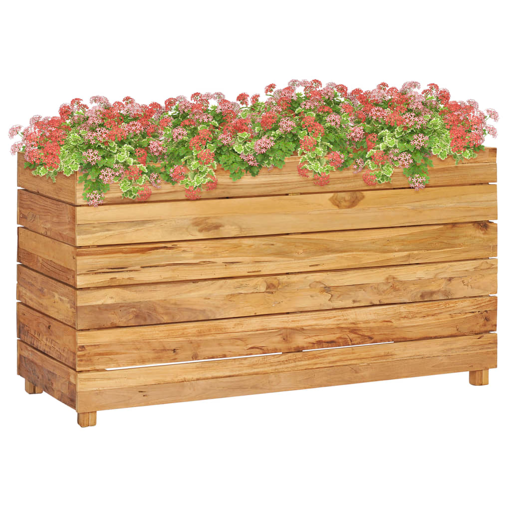 Raised Bed 39.4"x15.7"x21.7" Solid Wood Teak and Steel