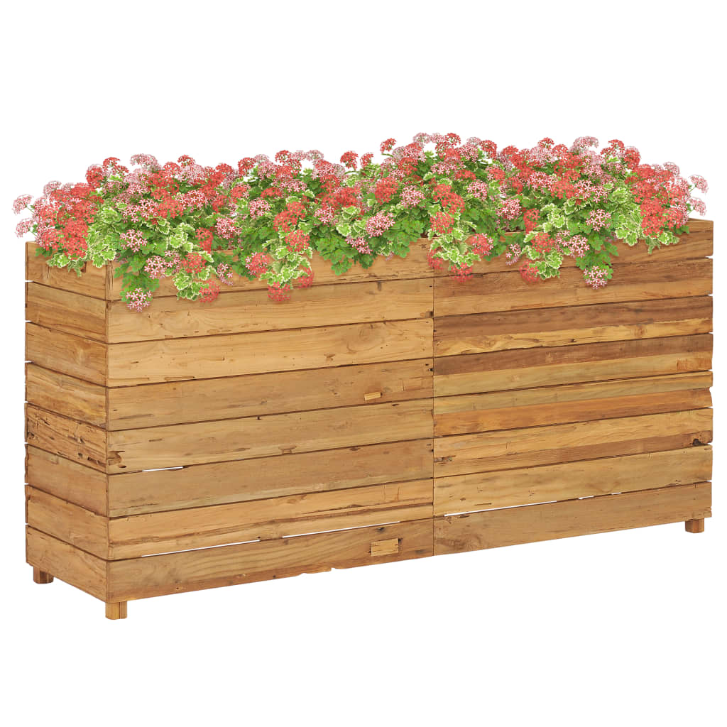 Raised Bed 59.1"x15.7"x28.3" Solid Wood Teak and Steel