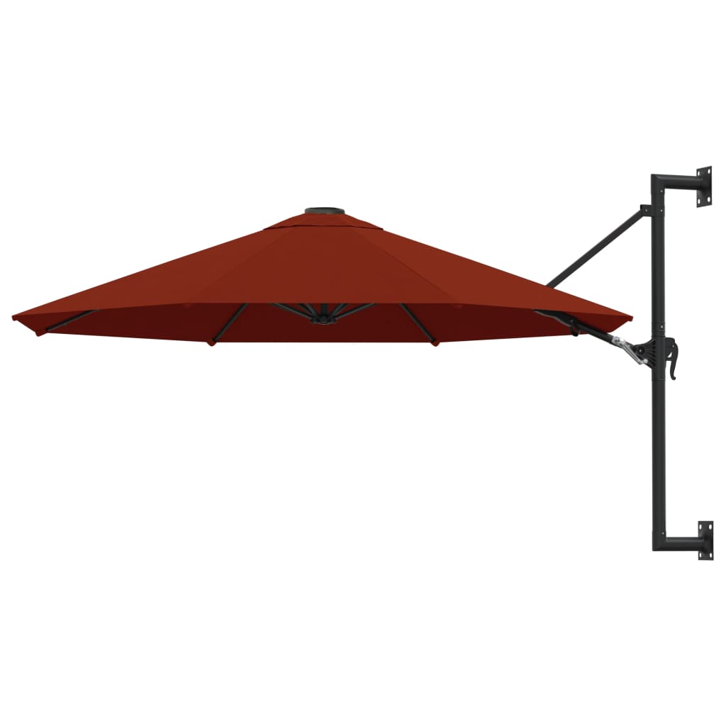 Wall-Mounted Parasol with Metal Pole 118.1" Terracotta