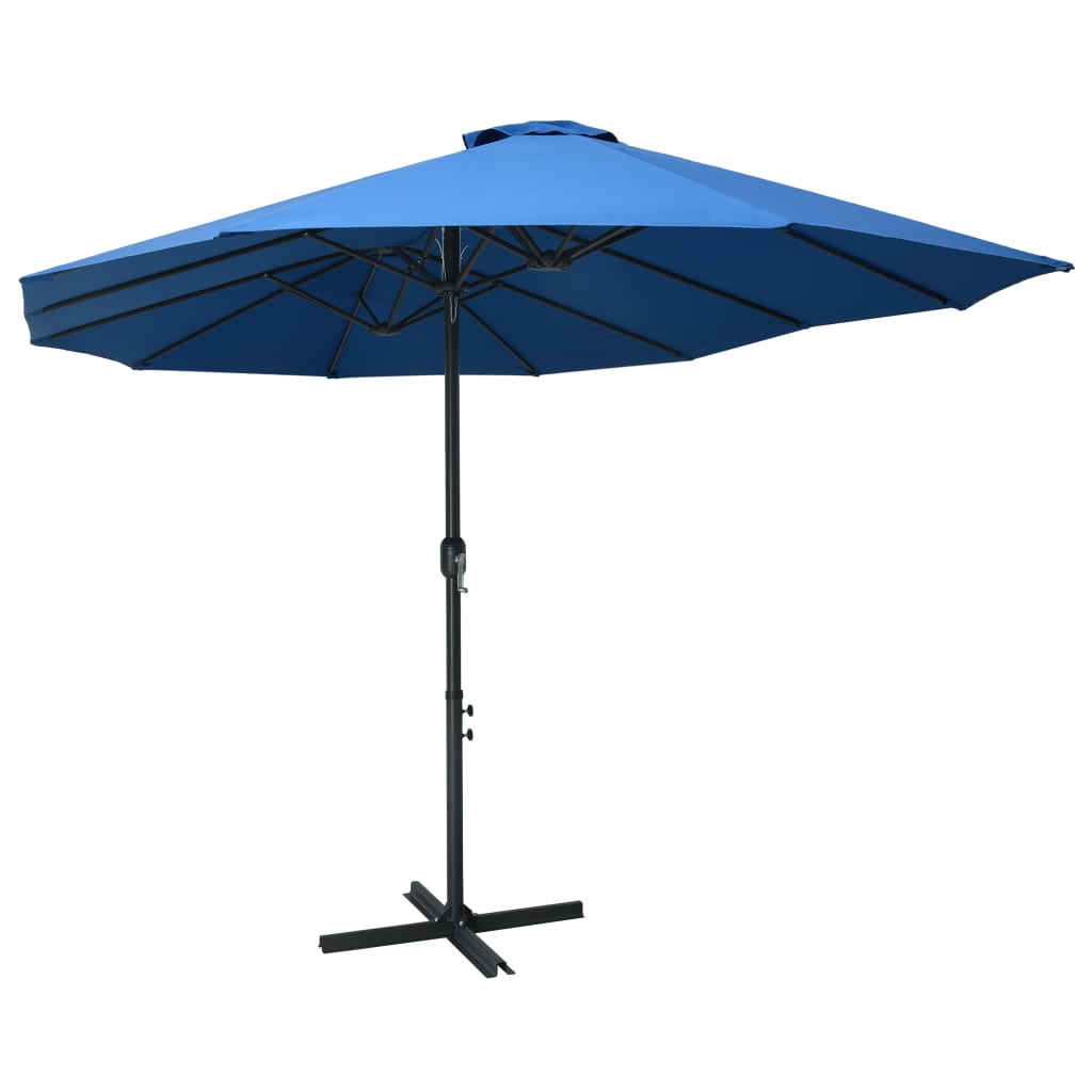 Outdoor Parasol with Aluminum Pole 181.1"x106.3" Blue