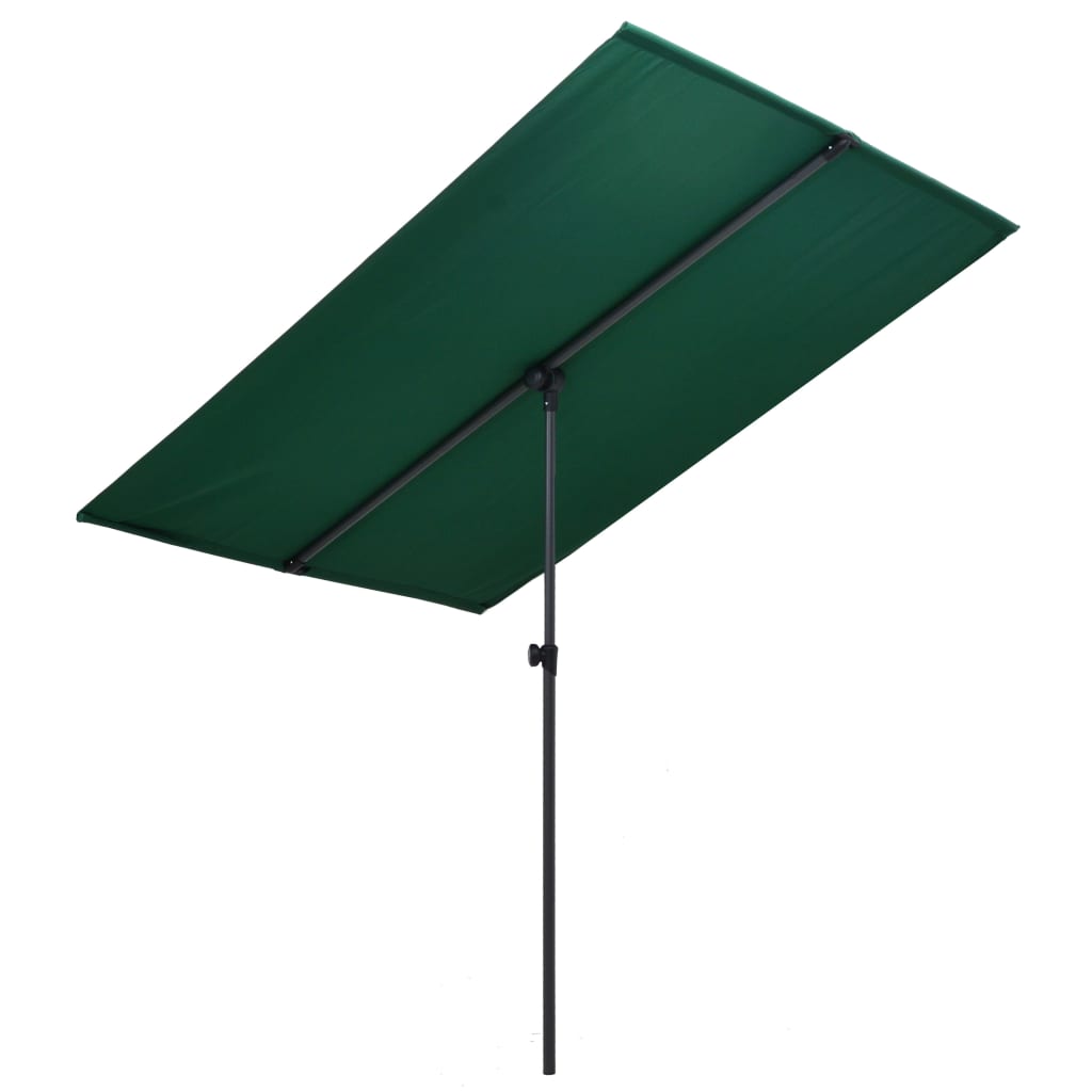 Outdoor Parasol with Aluminum Pole 6.6'x4.9' Green