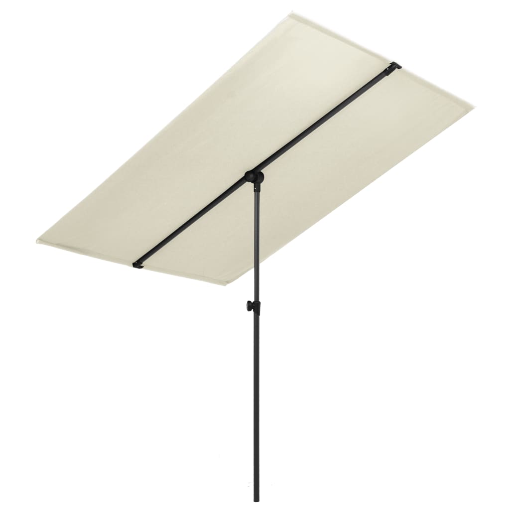 Outdoor Parasol with Aluminum Pole 6.6'x4.9' Sand White