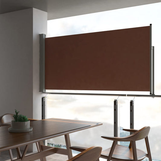 Patio Retractable Side Awning 47.2"x118.1" Brown