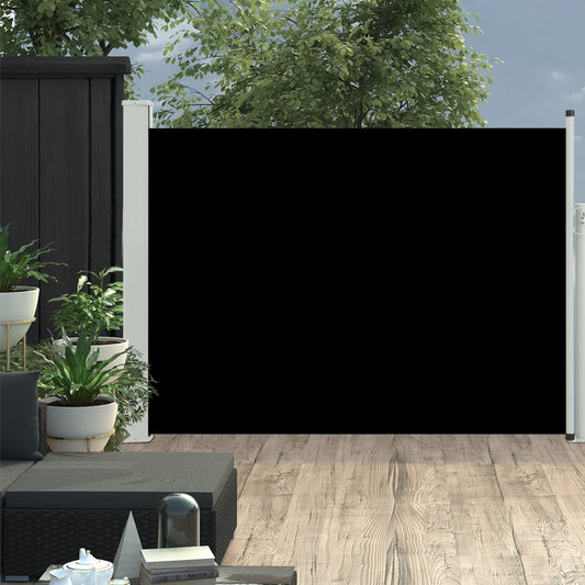 Patio Retractable Side Awning 47.2"x196.9" Black