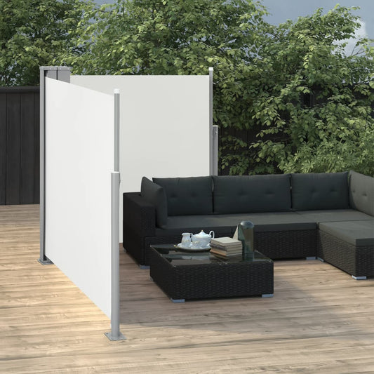 Retractable Side Awning Cream 39.4"x236.2"