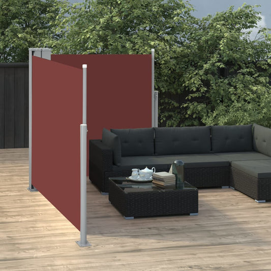 Retractable Side Awning Brown 39.4"x236.2"