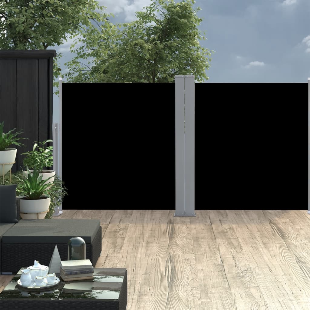 Retractable Side Awning Black 47.2"x236.2"