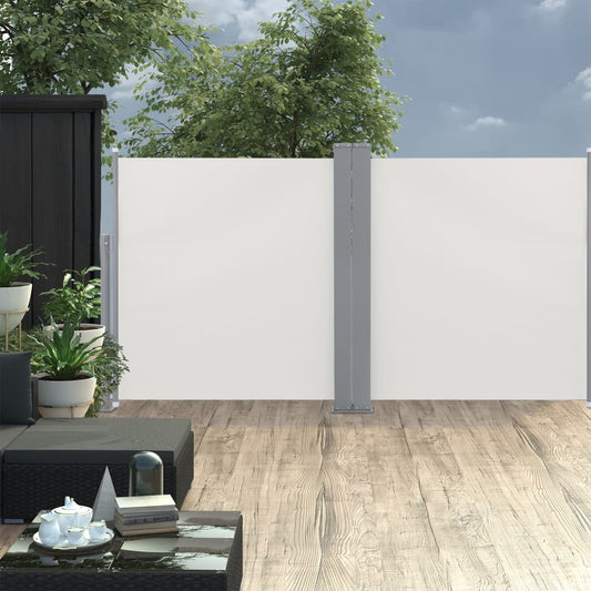 Retractable Side Awning Cream 47.2"x236.2"