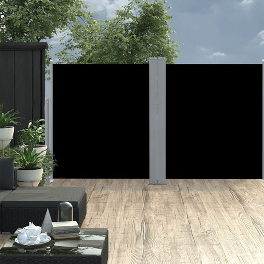 Retractable Side Awning Black 55.1"x236.2"