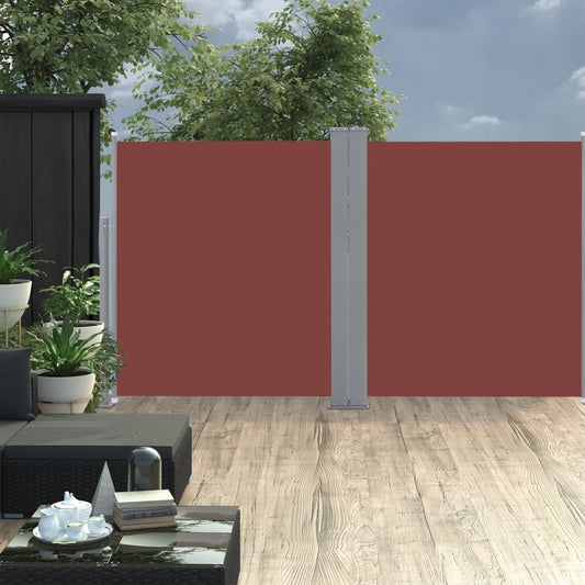 Retractable Side Awning Brown 55.1"x236.2"