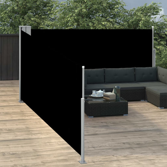 Retractable Side Awning Black 39.4"x393.7"