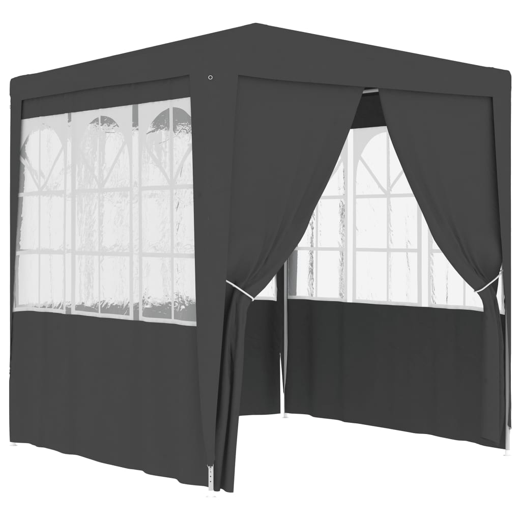 Professional Party Tent with Side Walls 8.2'x8.2' Anthracite 0.3 oz/ft²