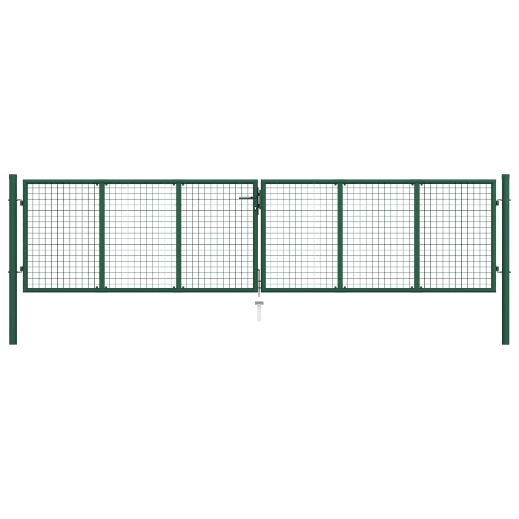 Mesh Garden Gate Steel 157.5"x39.4" Green