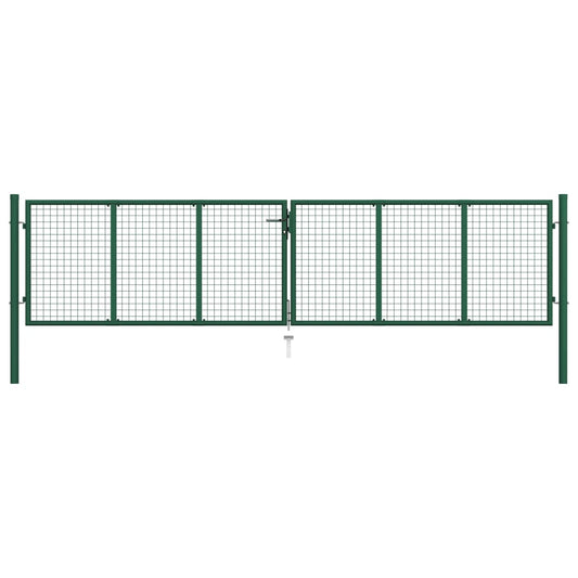 Mesh Garden Gate Steel 157.5"x39.4" Green