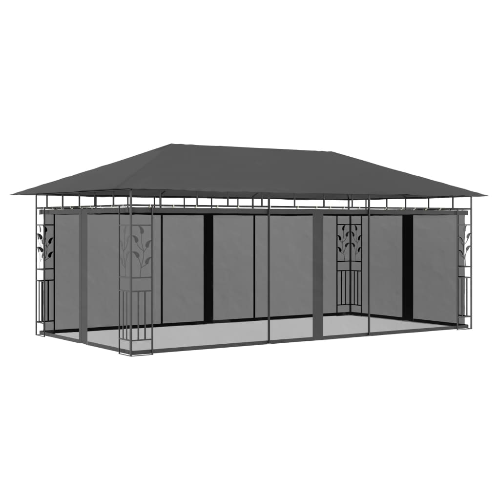 Gazebo with Mosquito Net 19.7'x9.8'x9' Anthracite