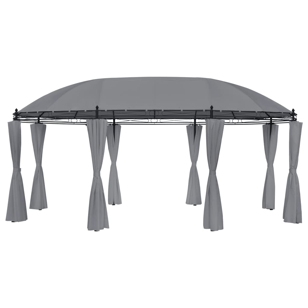 Gazebo with Curtains 204.7"x137.4"x100.4" Anthracite