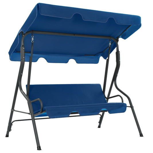 Garden Swing Bench Dark Blue 66.9"x43.3"x60.2" Fabric