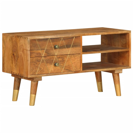 TV Cabinet 33.5"x13.8"x18.5" Solid Mango Wood