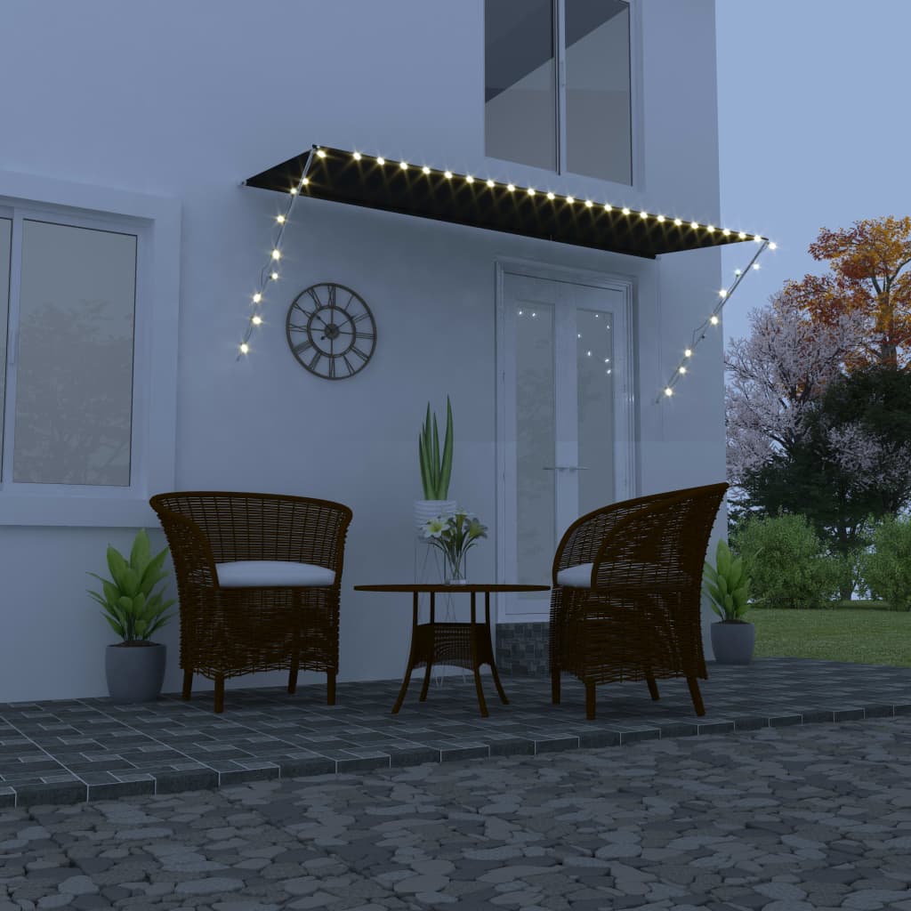 Retractable Awning with LED 137.8"x59.1" Anthracite