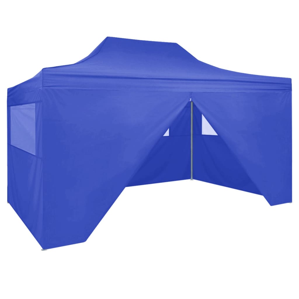 Professional Folding Party Tent with 4 Sidewalls 9.8'x13.1' Steel Blue