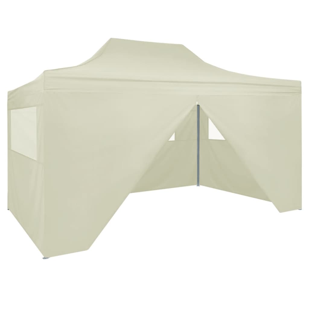 Professional Folding Party Tent with 4 Sidewalls 9.8'x13.1' Steel Cream
