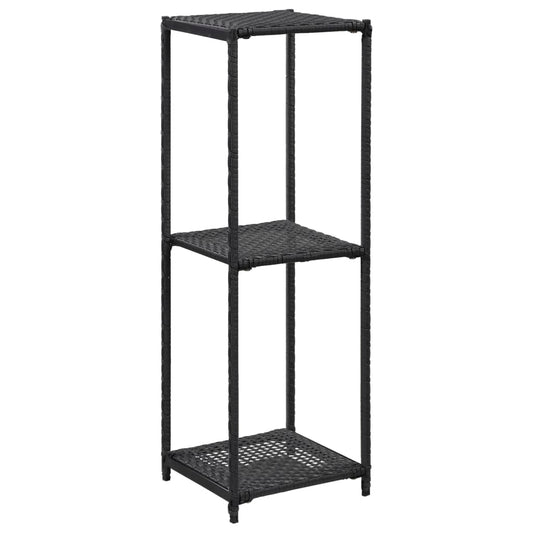 Storage Shelf Black 11.8"x11.8"x35.4" Poly Rattan