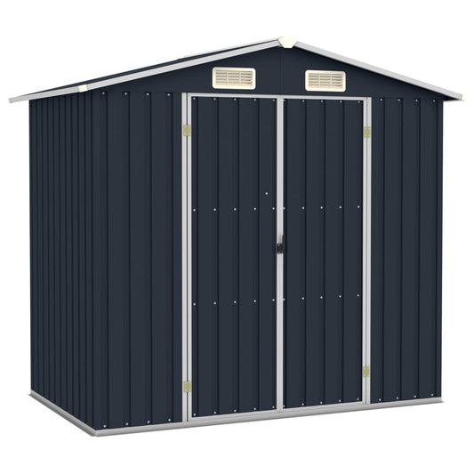 Garden Shed Anthracite 80"x50.8"x72" Galvanized Steel