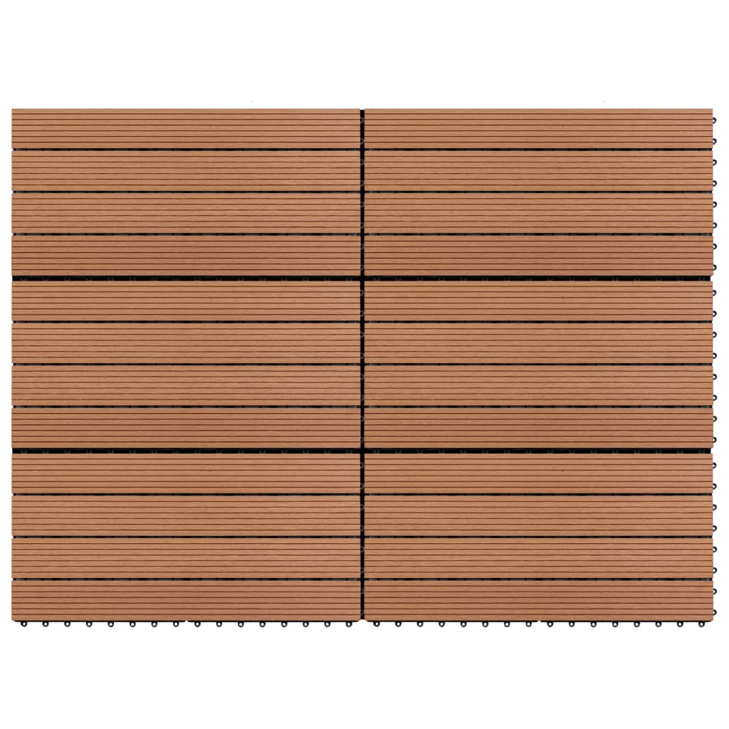 WPC Tiles 23.6"x11.8" 6 pcs 10.8ft² Brown