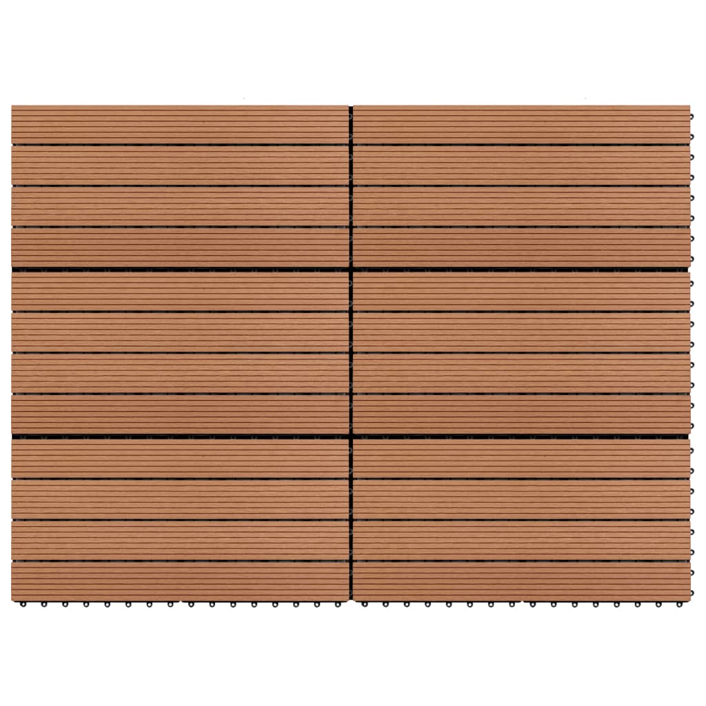 WPC Tiles 23.6"x11.8" 6 pcs 10.8ft² Brown
