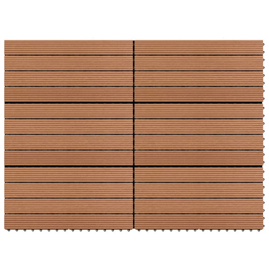 WPC Tiles 23.6"x11.8" 6 pcs 10.8ft² Brown