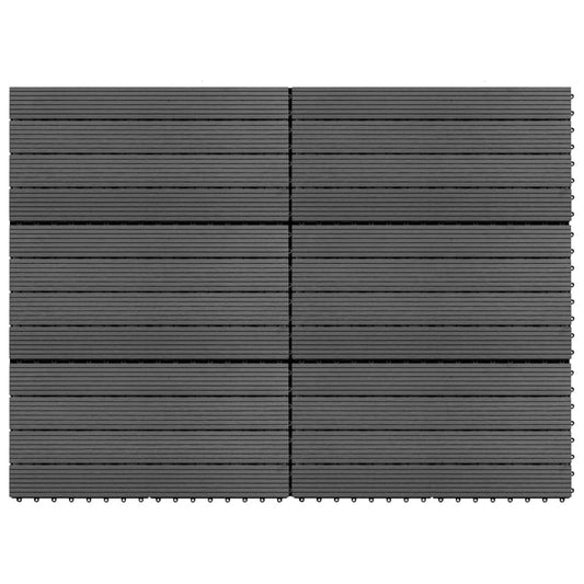 WPC Tiles 23.6"x11.8" 6 pcs 10.8ft² Gray