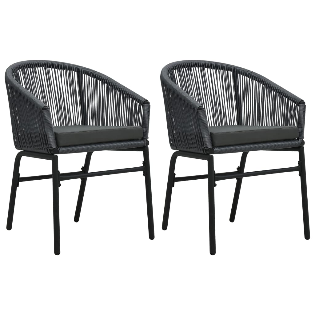 Patio Chairs 2 pcs Anthracite PE Rattan