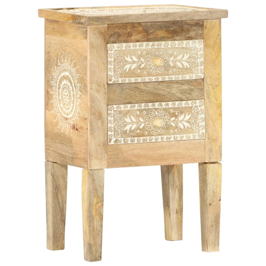 Hand Painted Bedside Cabinet 15.7"x11.8"x23.6" Solid Mango Wood