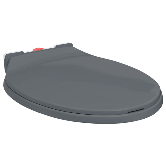 Soft-Close Toilet Seat Quick Release Gray Oval