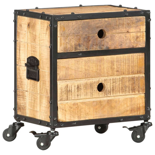 Bedside Cabinet 15.7"x11.8"x19.7" Rough Mango Wood